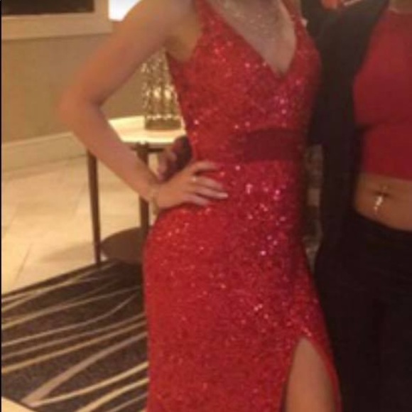 New Red Sequins Dress From Nordstorm. Open back - Picture 2 of 3